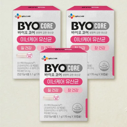 바이오코어 이너케어 유산균 30캡슐(1개월)X3개