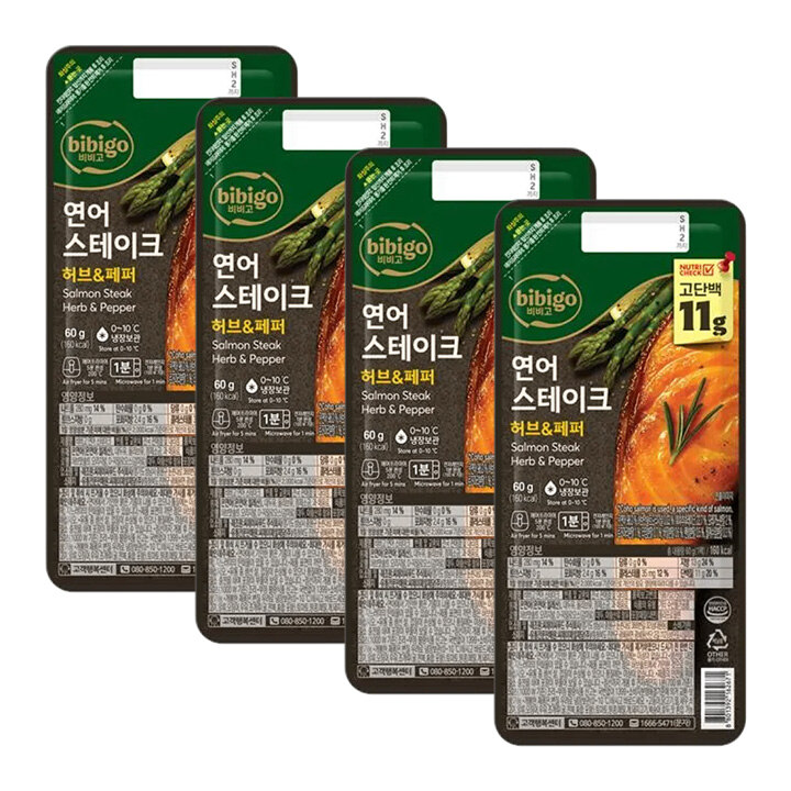 비비고 연어 스테이크 60gX4개