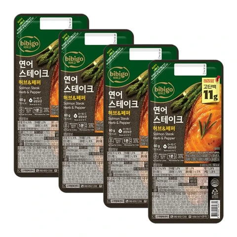 비비고 연어 스테이크 60gX4개