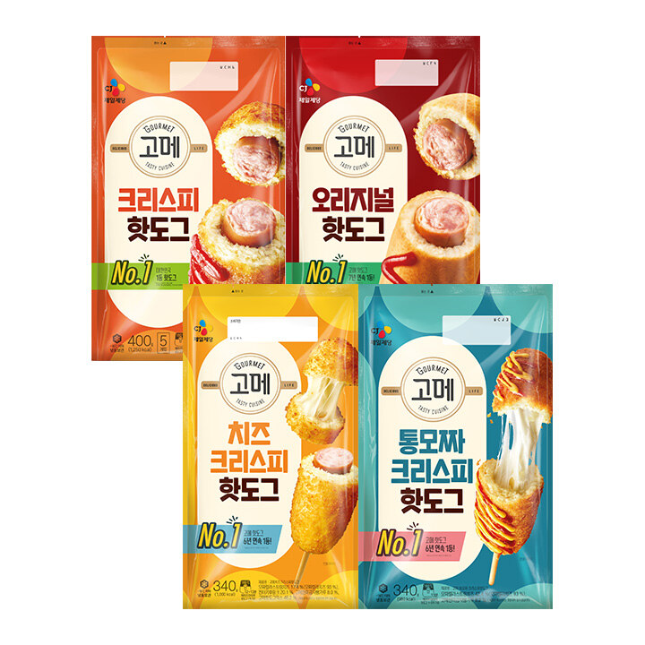 [핫도그세트]고메 크리스피+오리지널400g+치즈크리스피+통모짜핫도그340g 총 4개