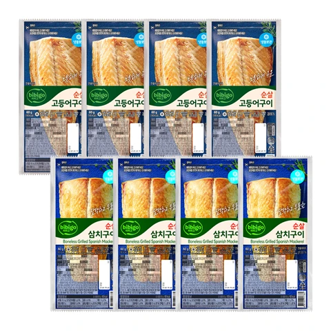 [300개한정](냉동)비비고 순살 고등어구이 60gX4개+순살 삼치구이 60gX4개