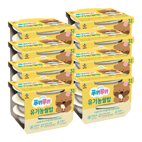 [300개한정]푸키루키 유기농쌀밥 130gX3번들X8개(총24개)