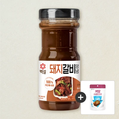 백설 돼지갈비 양념 840g+[사은품]백설 저당 소갈비 양념 150G