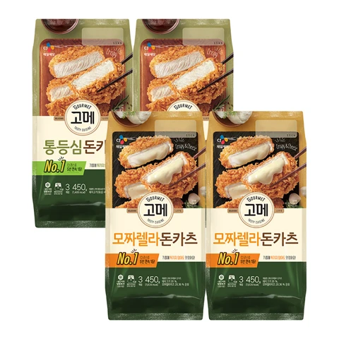 CJ 고메 바삭통등심돈카츠450gX2개+CJ 고메 바삭 모짜렐라돈카츠450gX2개