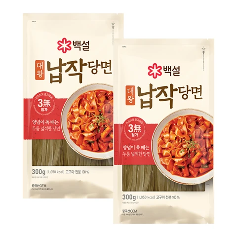 백설 대왕 납작당면 300g X2개