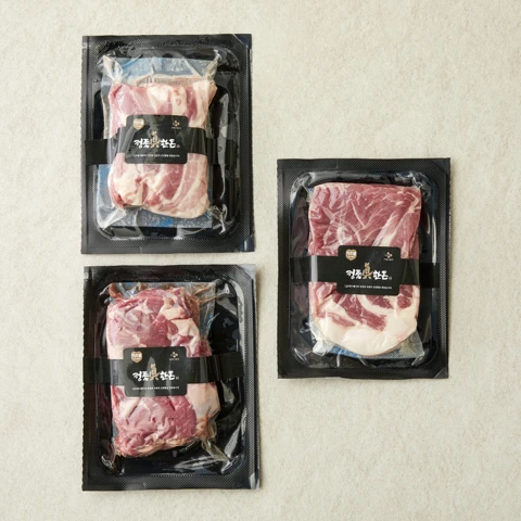 정품진 한돈 삼겹살+목살+갈매기살 (각 300g 총 900g)
