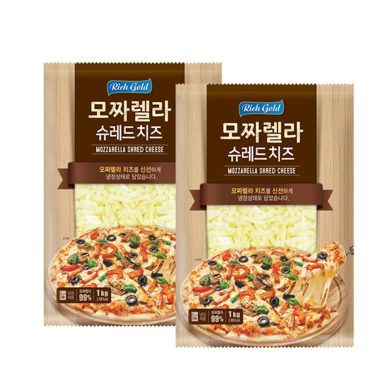 리치골드 모짜렐라 슈레드 치즈 1kg 2개