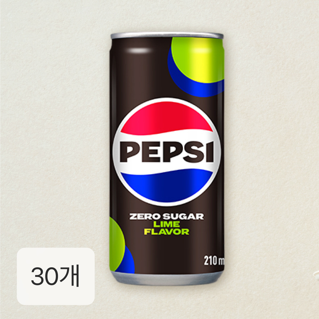 [CJ더마켓] 펩시 제로슈거 라임 210ml x 30캔