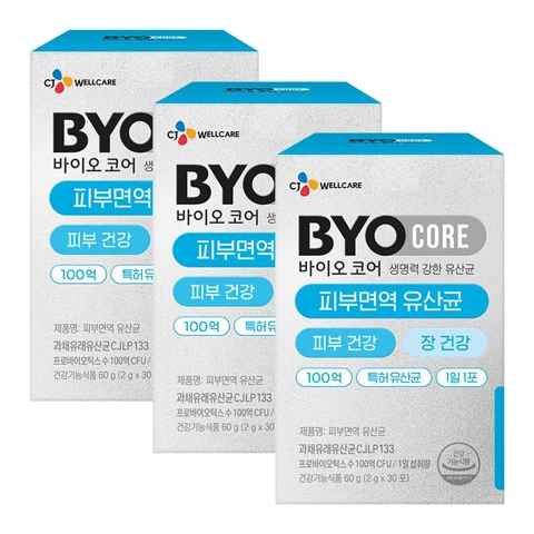 바이오코어 피부면역 유산균 30포(1개월)X3개