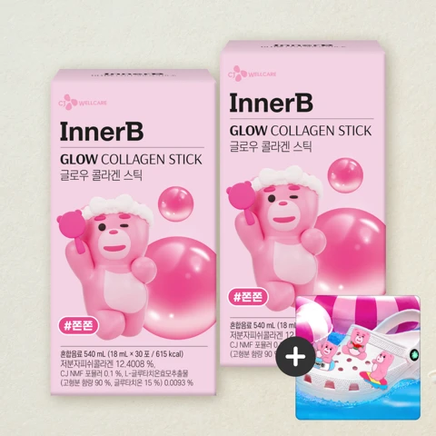이너비X벨리곰 글로우 콜라겐 스틱 30포X2개+[사은품]벨리곰 파츠