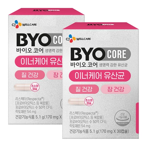 바이오코어 이너케어 유산균 30캡슐(1개월)X2개