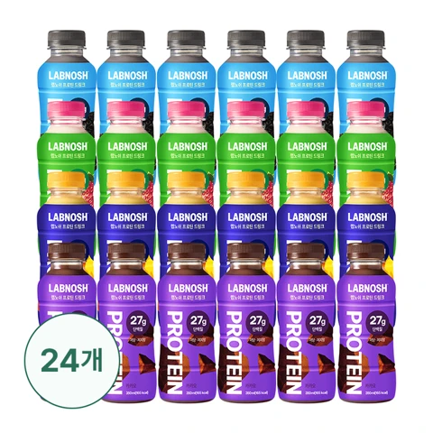 랩노쉬 프로틴 드링크 350ml 4종X6개 카카오+스트로베리+쿠키앤크림+바나나(24개입)