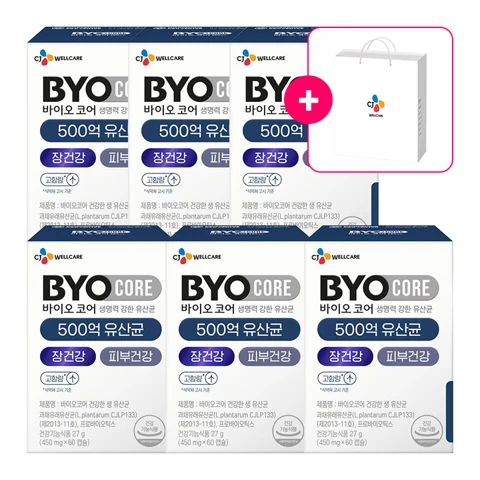 바이오코어 500억 유산균 60캡슐X6개(6개월) + [사은품] 쇼핑백