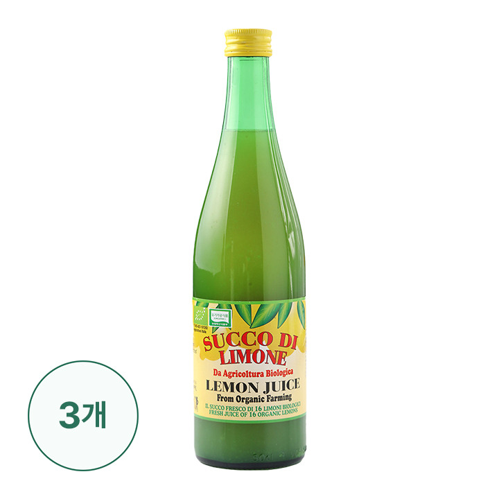 유로푸드 유기농 레몬쥬스 500mlX3개