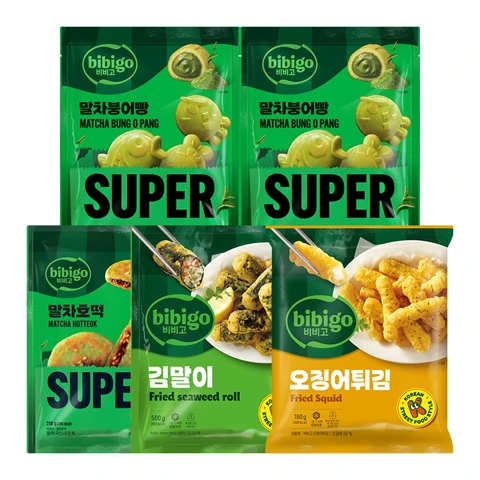 비비고 말차붕어빵 240gX2개+비비고 말차호떡 210g+비비고 김말이 500g+비비고 오징어튀김 180g