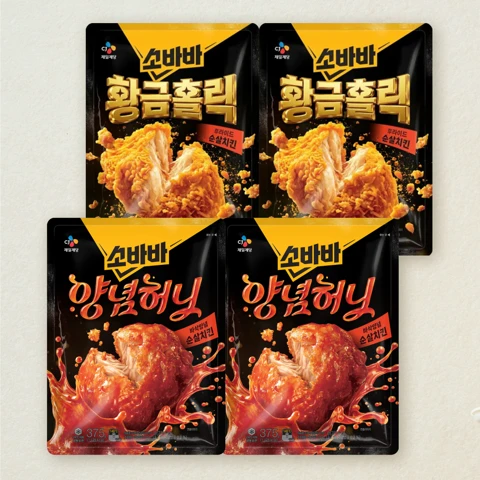 [무료배송]소바바 황금홀릭 순살 375gX2개+양념 순살 375gX2개 (총 4개)