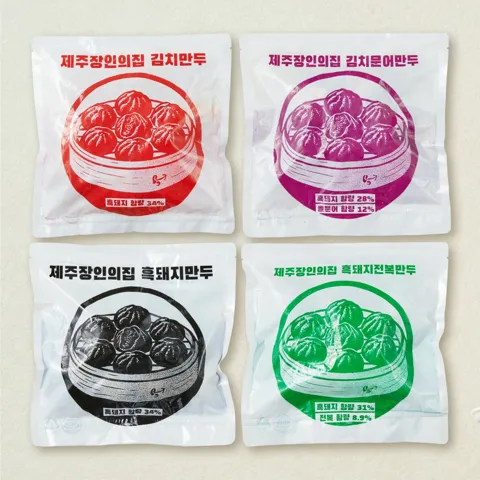 장인의집 4색만두 세트(김치,흑돼지,전복,문어)
