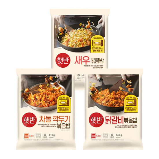 [볶음밥BEST]햇반 새우볶음밥 420g+차돌깍두기볶음밥 410g+닭갈비볶음밥 440g