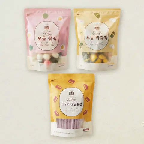 아리울떡공방 굳지않는 떡 1kg 3종 SET 1(꿀떡, 바람떡, 고구마앙금절편)(총 3개)