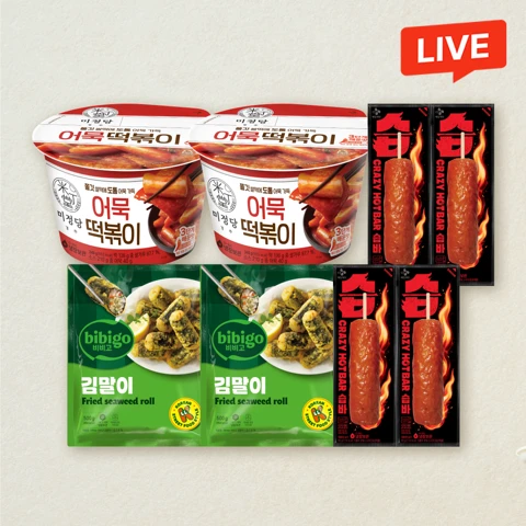 [습바세트] 미정당 어묵떡볶이 346g(용기형)X2개+비비고 김말이 500gX2개+CJ 습바 65gX4개(총 8개)