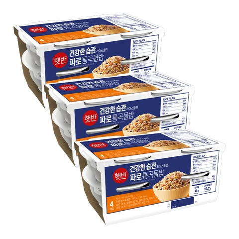 햇반 라이스플랜 파로통곡물밥 190gX4번들X3개(총12개)