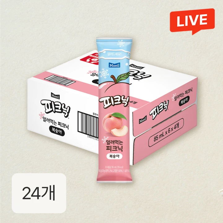 얼려먹는 피크닉 복숭아 85ml 24팩