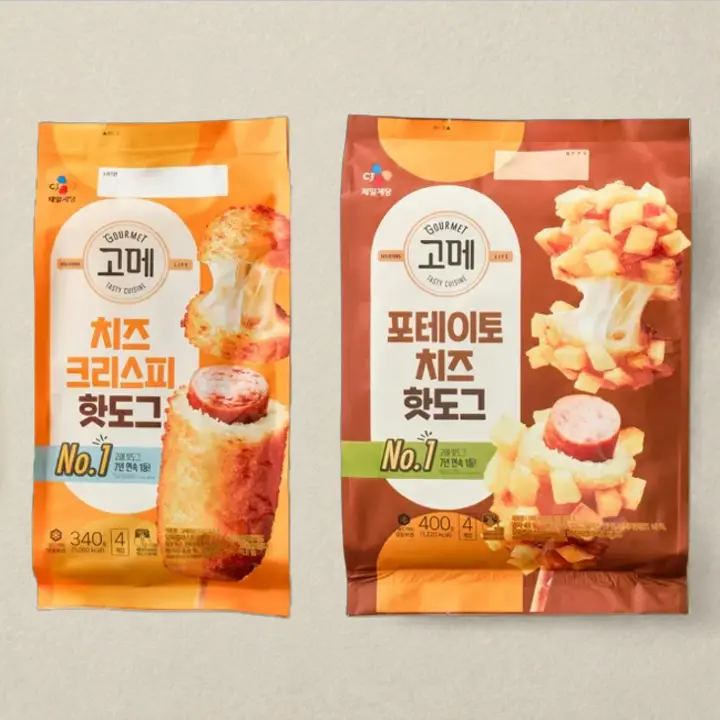 고메 치즈크리스피핫도그 340g+포테이토치즈 핫도그 400g