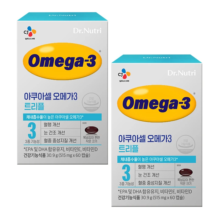 닥터뉴트리 아쿠아셀오메가3 60캡슐(1개월)X2개