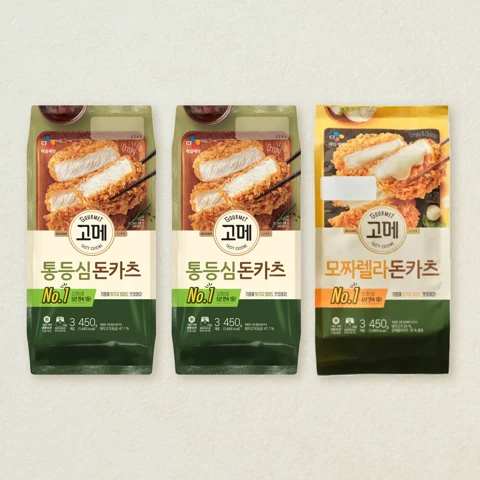 [돈카츠세트]고메 통등심X2개+바삭튀겨낸모짜렐라돈카츠450g 총 3개