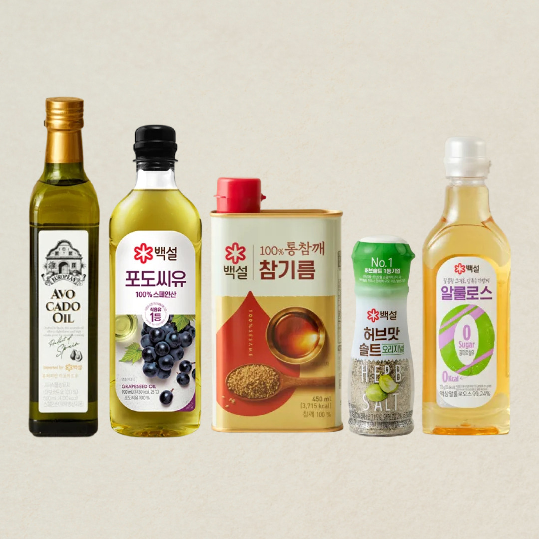 식용유·참기름·소금 골라담기