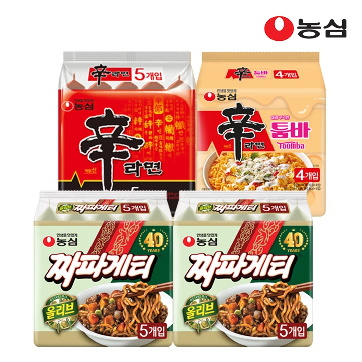 농심 신라면 툼바 4개 + 신라면 5개 + 짜파게티 10개