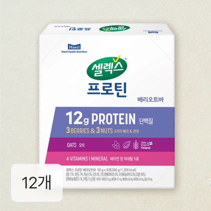 셀렉스 프로틴바 베리오트 50gx12개