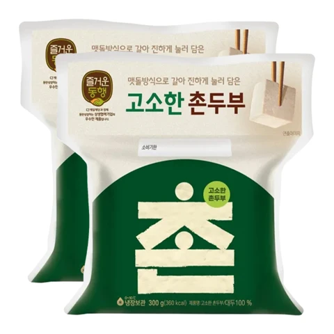 [200개한정]즐거운동행 고소한촌두부 300g x 2개