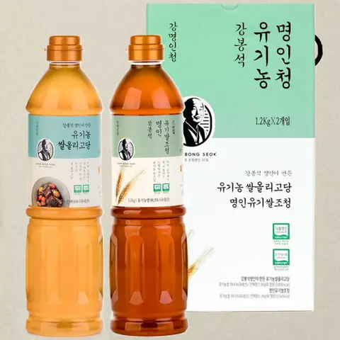 [26추석 선물세트]명인 유기농 쌀조청+올리고당 1.2kgx2개