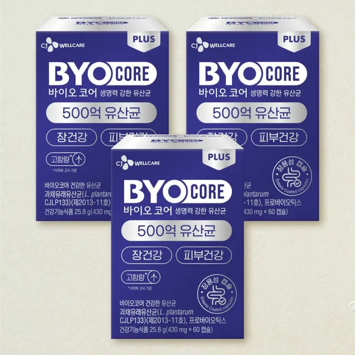 부자유산균 바이오코어 500억 유산균 60캡슐(1개월)X3개