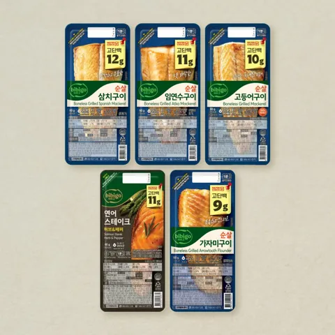 [생선구이샘플러]연어 스테이크 60g+순살 고등어구이 60g+순살 삼치구이60g+순살 가자미구이 60g+순살 임연수구이 60g