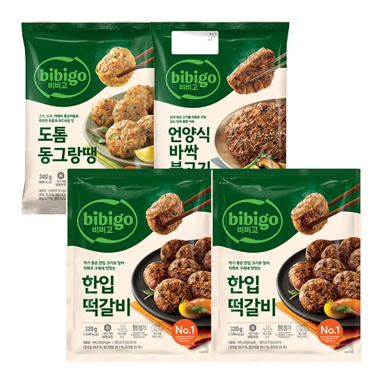 [비비고]비비고 한입떡갈비 320gX2개 + 도톰 동그랑땡 340g + 언양식 바싹불고기 460g