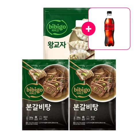 [사은품] 코카콜라 제로 PET500ml+비비고 본갈비탕 2인분 (냉동)X2개+비비고 왕교자 1.05kg