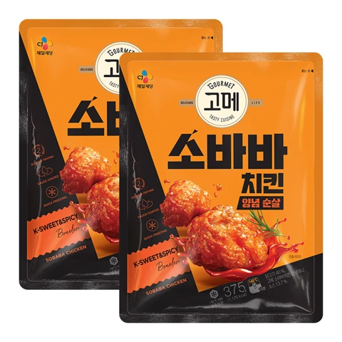 [고메 소바바치킨] 양념 순살 375gX2개