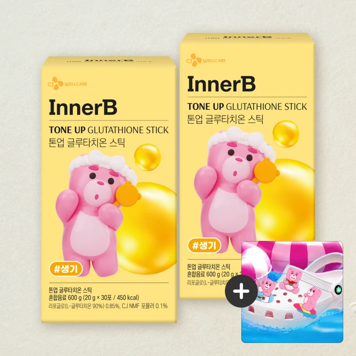 이너비X벨리곰 톤업 글루타치온 스틱 30포X2개+[사은품]벨리곰 파츠