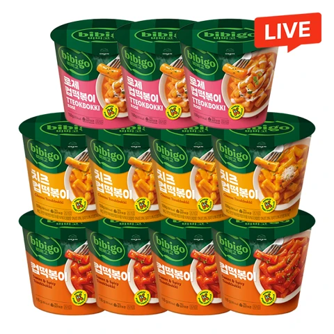 [3종세트] 비비고 컵떡볶이 110gX4개+치즈 컵떡볶이 108gX4개+로제 컵떡볶이 108gX3개(총 11개)