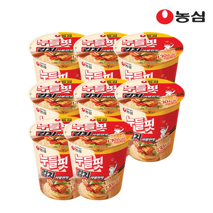 농심 누들핏 김치사발면맛 8개