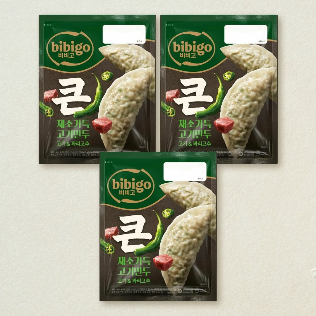 [첫구매전용] 비비고 채소가득만두 꽈리고추 400gx3개