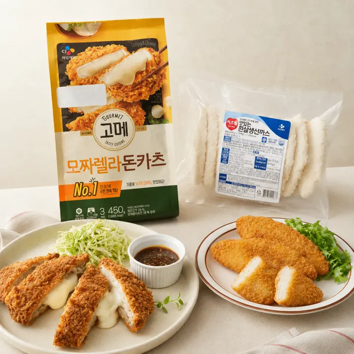 고메 모짜렐라돈카츠300gX1개+이츠웰 흰살생선까스 800gX1개