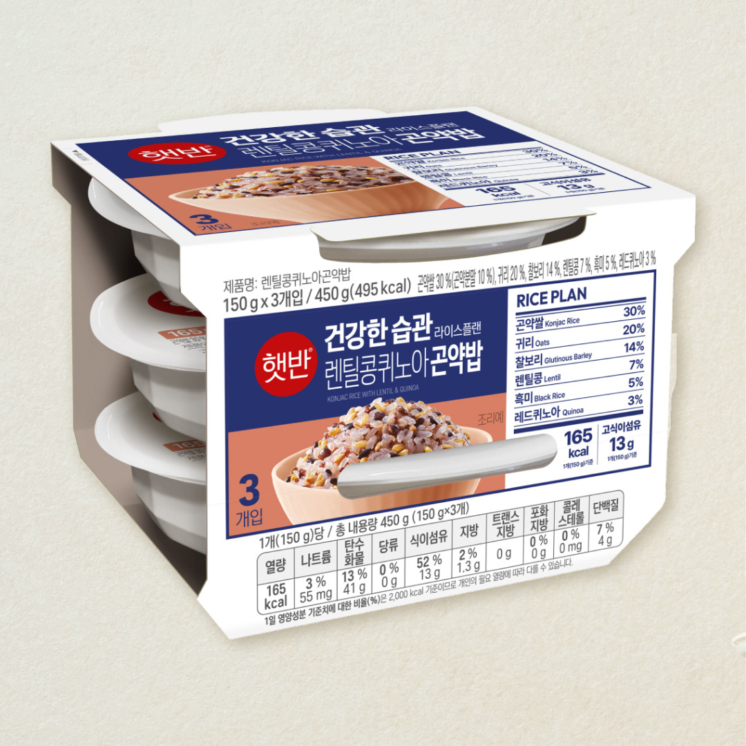 [라이스플랜]햇반 렌틸콩퀴노아곤약밥 150gX24개(1box)