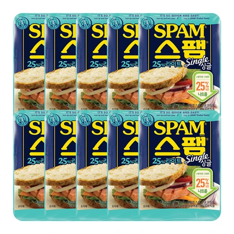 [350개한정]스팸 싱글 25%라이트 80gX10개