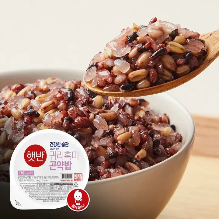 햇반 라이스플랜 귀리흑미 곤약밥 150g