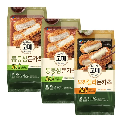 [돈카츠세트]고메 통등심X2개+바삭튀겨낸모짜렐라돈카츠450g 총 3개