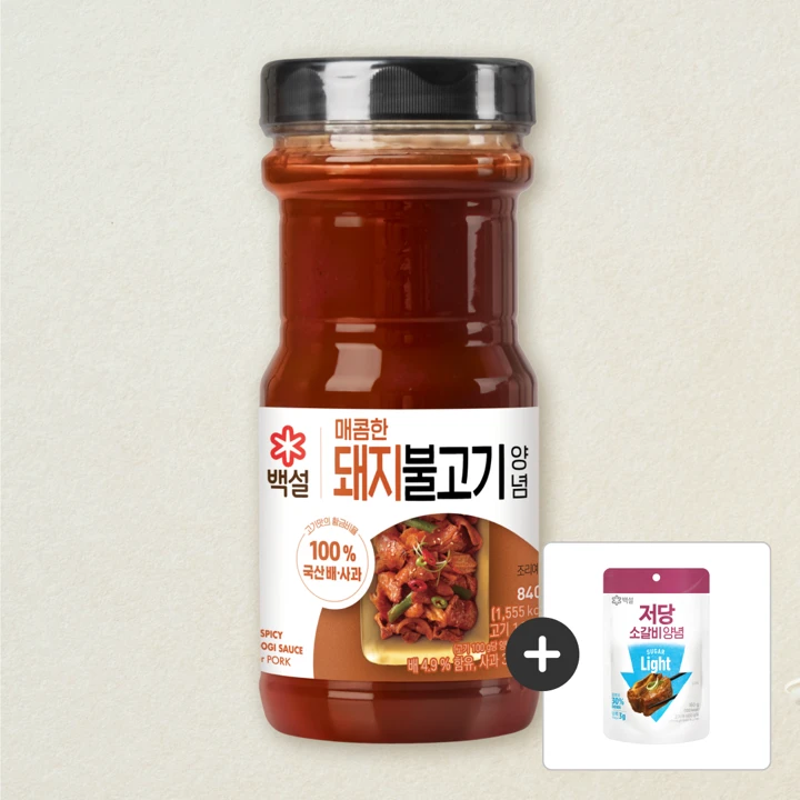 백설 매콤한 돼지불고기 양념 840g+[사은품]백설 저당 소갈비 양념 150G