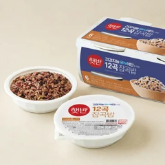 햇반 라이스플랜 12곡 잡곡밥 210g, 6개 번들